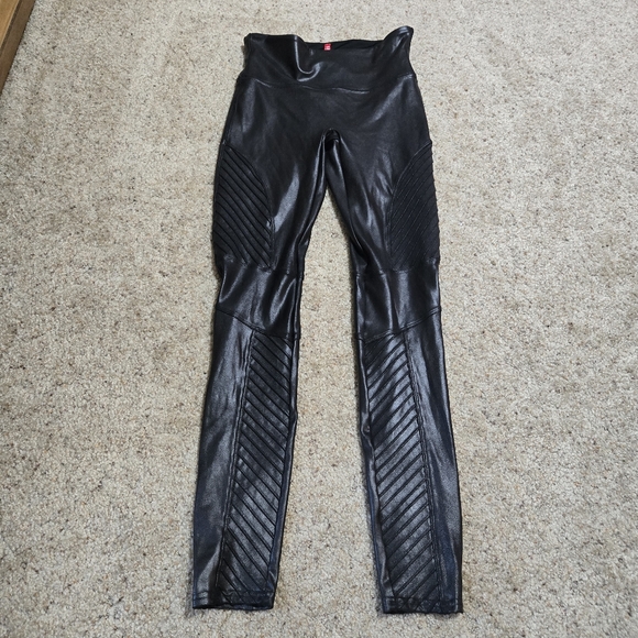 Spanx Faux Leather Moto Leggings - Picture 1 of 3